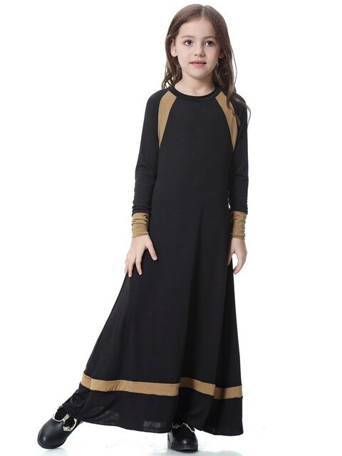 New Muslim Children Abaya Girls Long Dress Jubah