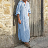 Men Linen Soft Muslim Robes Abaya