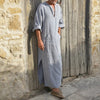 Men Linen Soft Muslim Robes Abaya
