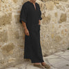 Men Linen Soft Muslim Robes Abaya