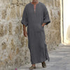Men Linen Soft Muslim Robes Abaya