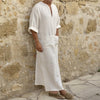 Men Linen Soft Muslim Robes Abaya