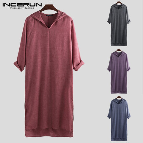 INCERUN Men Muslim Arab Kaftan