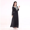 Muslim women Long sleeve hijab lace Dress maxi abaya