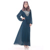 Muslim women Long sleeve hijab lace Dress maxi abaya