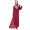 Muslim women Long sleeve hijab lace Dress maxi abaya