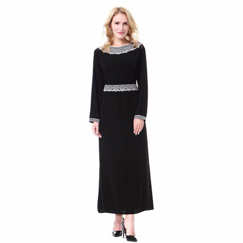 Muslim Women Long Sleeve Dubai Dress Maxi Abaya