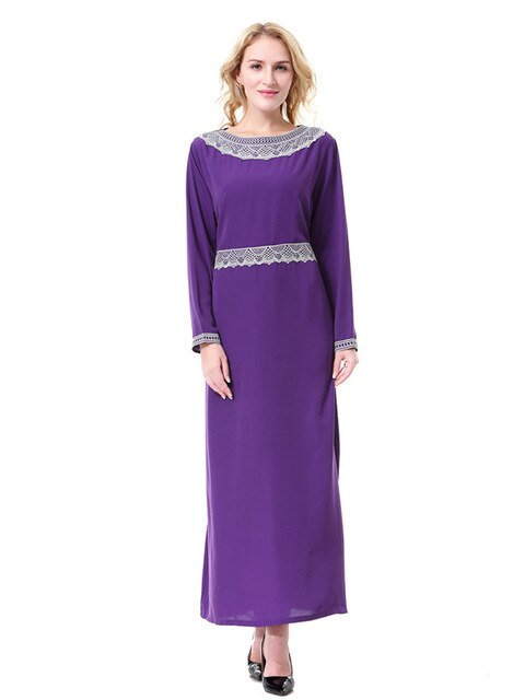 Muslim Women Long Sleeve Dubai Dress Maxi Abaya