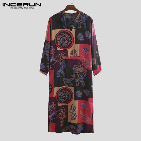 INCERUN Men Muslim Arabic Kaftan