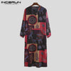 INCERUN Men Muslim Arabic Kaftan