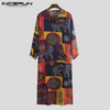 INCERUN Men Muslim Arabic Kaftan