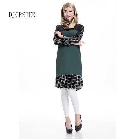 DJGRSTER Muslim women Long sleeve Dubai Dress