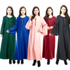 Muslim Long Sleeve Maxi Zipper Abaya Dress