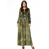 Oversized Women Velvet Dress Embroidery Winter