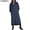 INCERUN Men Muslim Arab Kaftan