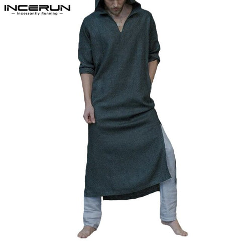 INCERUN Men Muslim Arab Kaftan